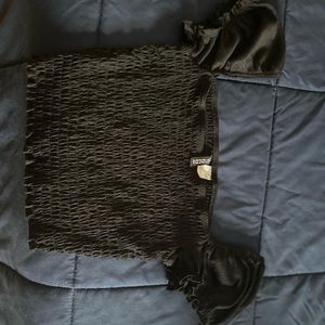 Black off the shoulder top